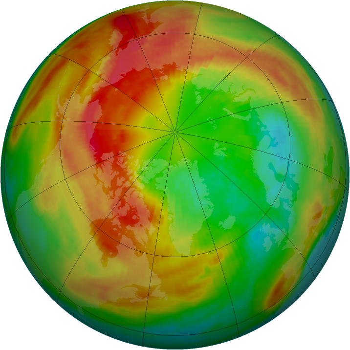 Arctic ozone map for 04 March 1986